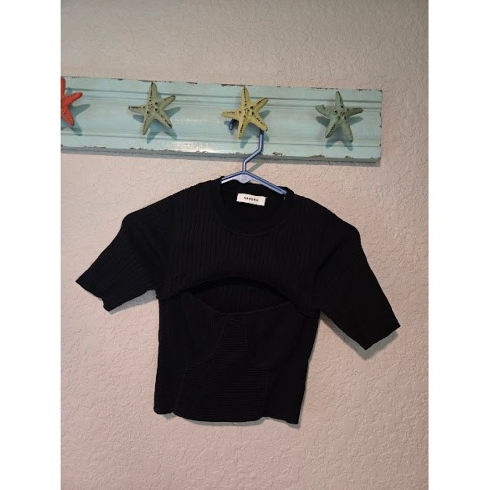 Sandro Black Crop Top
